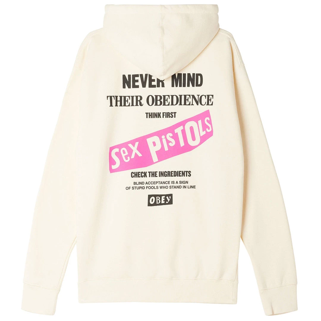 OBEY X Sex Pistols Never Mind Obedience Men's Hoodie, Bone Mens 1 OBEY X Sex Pistols Never Mind Obedience Men's Hoodie, Bone Mens