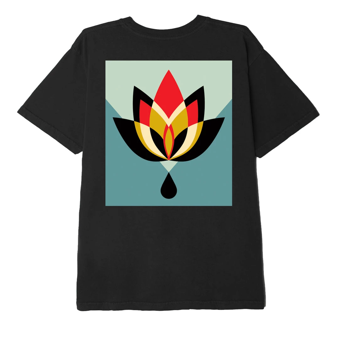 OBEY - Geometric Flower III Men's Organic Tee, Black Mens 1 OBEY - Geometric Flower III Men's Organic Tee, Black Mens