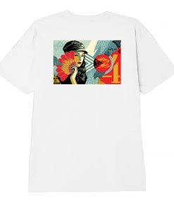 OBEY - Fan The Flames Men's Classic Tee, White Mens