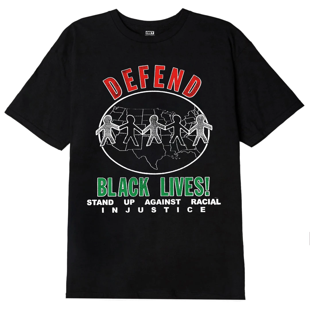 OBEY - Defend Black Lives Men's Tee, Black 1 OBEY - Defend Black Lives Men's Tee, Black