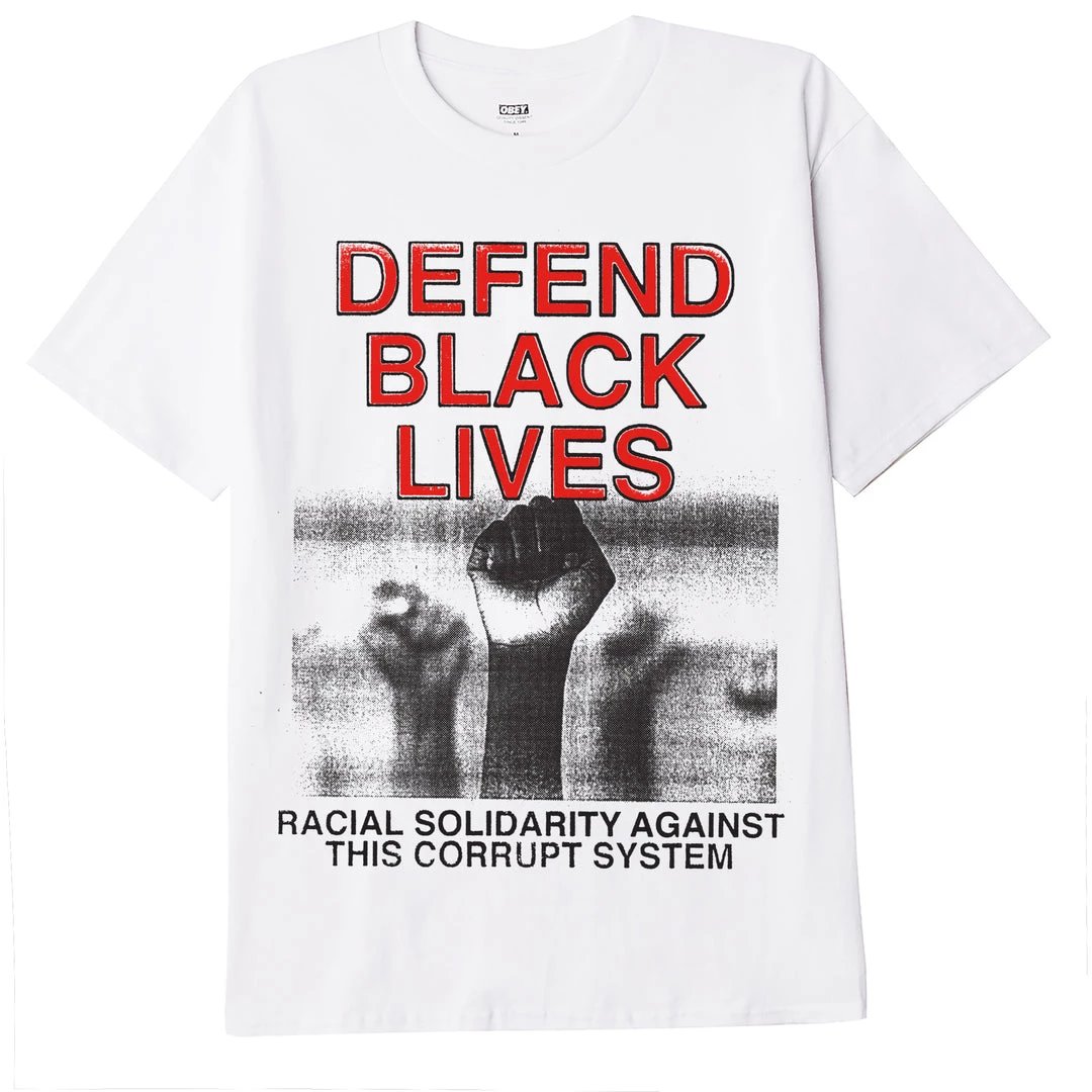 Mens OBEY - Defend Black Lives 2 Men's Tee, White 1 Mens OBEY - Defend Black Lives 2 Men's Tee, White