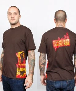 Strange Famous Records - I'm At The Fire Men's Shirt, Brown Music