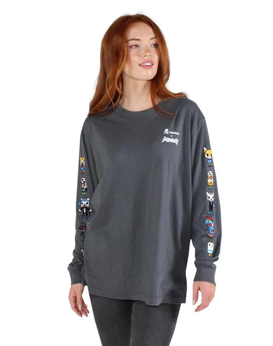 Tokidoki X Aggretsuko - Aggretsuko Sleeves L/S Men's Tee, Smoke Mens 3 Tokidoki X Aggretsuko - Aggretsuko Sleeves L/S Men's Tee, Smoke Mens