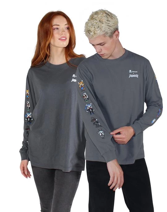 Tokidoki X Aggretsuko - Aggretsuko Sleeves L/S Men's Tee, Smoke Mens 2 Tokidoki X Aggretsuko - Aggretsuko Sleeves L/S Men's Tee, Smoke Mens