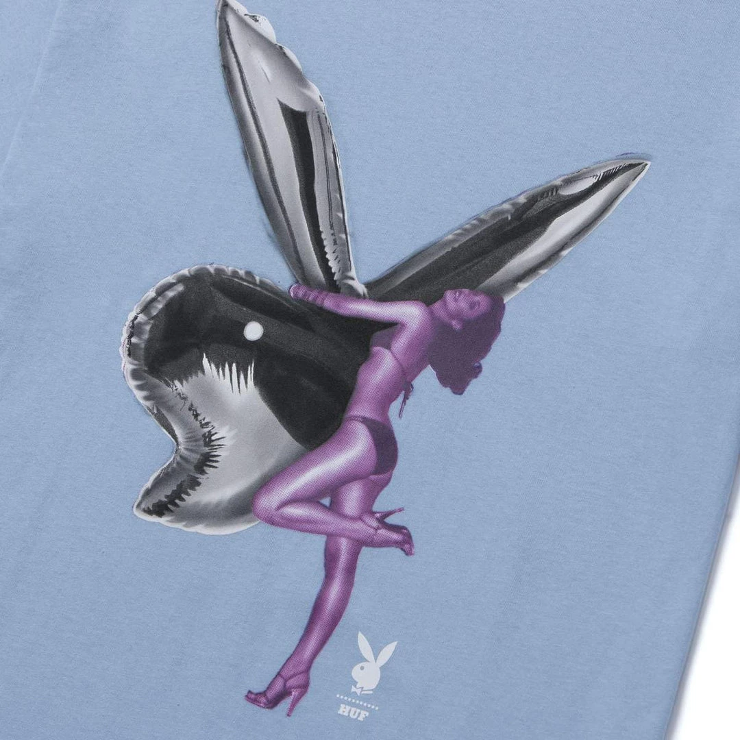 Mens HUF X Playboy - Bunny Balloon Tee, Light Blue 2 Mens HUF X Playboy - Bunny Balloon Tee, Light Blue