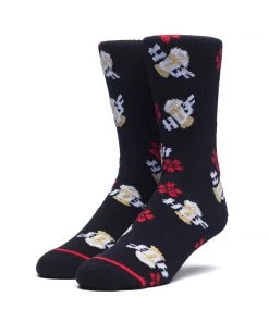 HUF Dive Bar Men's Socks, Black Mens
