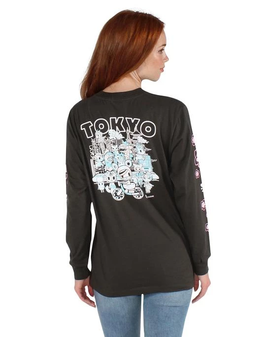 Tokidoki - Destination Tokyo L/S Unisex Tee, Vintage Black 2 Tokidoki - Destination Tokyo L/S Unisex Tee, Vintage Black
