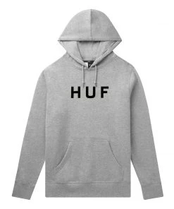 HUF - Essentials OG Logo Hoodie, Grey Heather