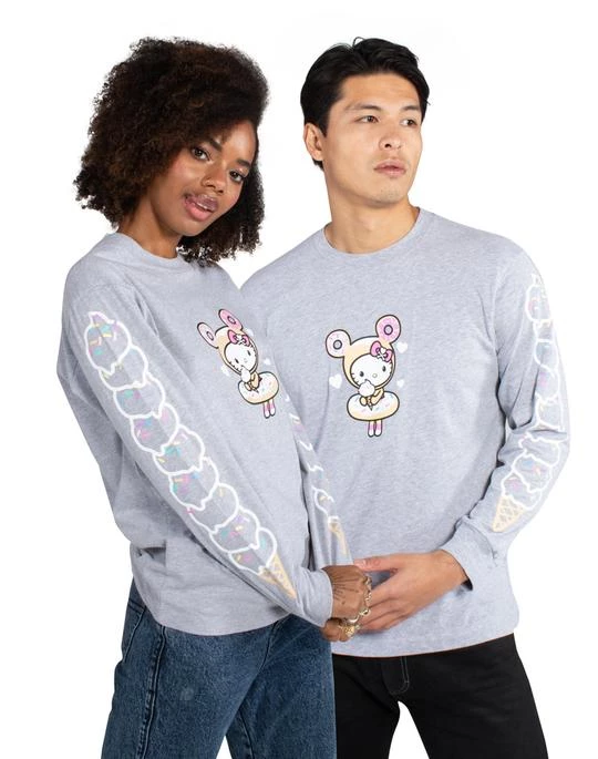 Tokidoki X Hello Kitty - Hello Scoops L/S Unisex Tee, Light Heather Grey 1 Tokidoki X Hello Kitty - Hello Scoops L/S Unisex Tee, Light Heather Grey