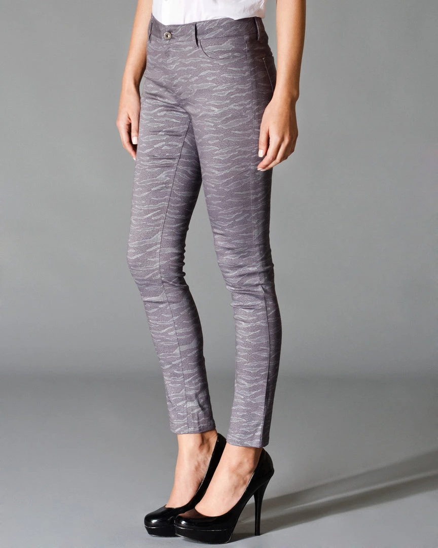 Flying Tomato Sale Spirit Animal Skinny Pants, Glittery Grey 3 Flying Tomato Sale Spirit Animal Skinny Pants, Glittery Grey