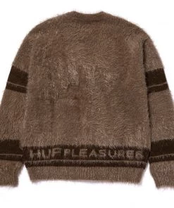 HUF X Pleasures - Outro Men's Cardigan, Brown Mens