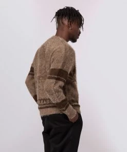 HUF X Pleasures - Outro Men's Cardigan, Brown Mens