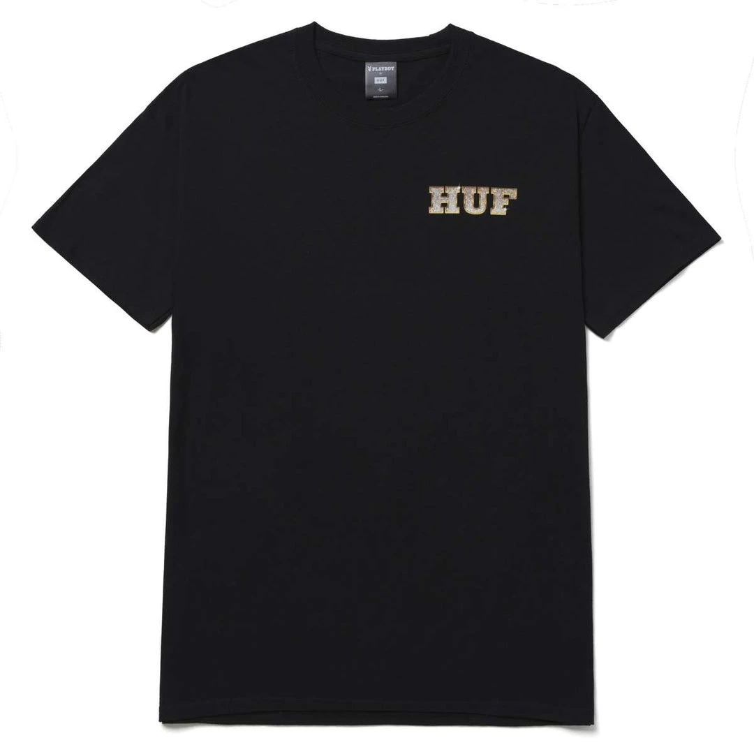 Mens HUF X Playboy - VVS Logo Tee, Black 1 Mens HUF X Playboy - VVS Logo Tee, Black