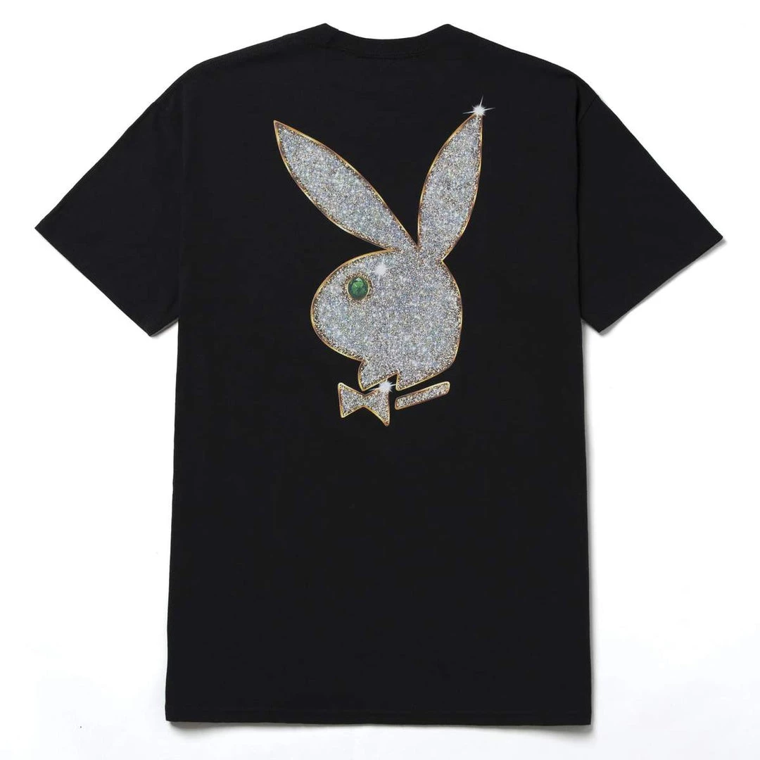 Mens HUF X Playboy - VVS Logo Tee, Black 2 Mens HUF X Playboy - VVS Logo Tee, Black
