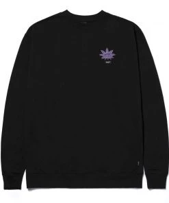 HUF X Green Buddy - Purple Buddies Crewneck, Black