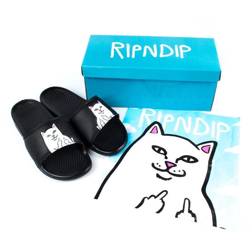RIPNDIP - Lord Nermal Slides, Black Mens 2 RIPNDIP - Lord Nermal Slides, Black Mens