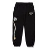 Mens HUF X Pleasures - Spore Fleece Pants, Black