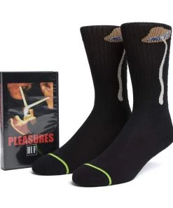 HUF X Pleasures - Spore Crew Socks, Black Mens