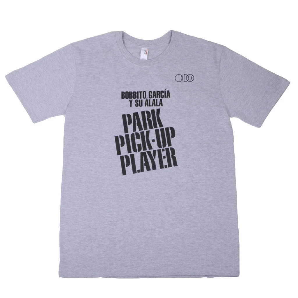 Bball Junkies/Bobbito Garcia/Su Alala - Park Pick Up Player Tee, Grey Mens 1 Bball Junkies/Bobbito Garcia/Su Alala - Park Pick Up Player Tee, Grey Mens