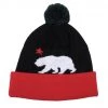 TRUE - Cali Bear Pom Beanie Hat, Black Mens
