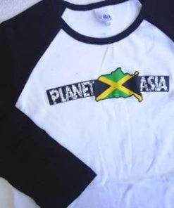 Planet Asia - Upsidedown Women's 3/4 Sleeve, Black/White Womens