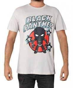 Tokidoki TKDK X Marvel - Deadly Panther Men's Shirt, Grey Mens