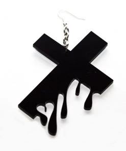 Womens Hello Drama - Drip Drop 1 Single Earring, Black