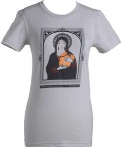 The Giant Peach Womens Giant Peach Virgin Mary Girl's Shirt, Silver