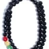 Trixy - Rasta Facet Necklace, Black Womens