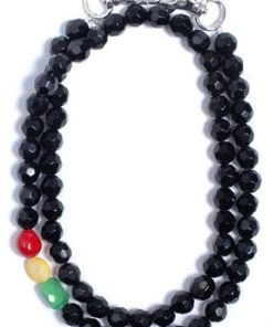 Trixy - Rasta Facet Necklace, Black Womens