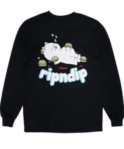 RIPNDIP - Fat Hungry Baby Men's L/S Tee, Black Mens