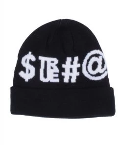 TRUE - Four Letter Beanie Hat, Black
