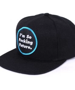 Mens TRUE - Future 6 Panel Snapback Hat, Black