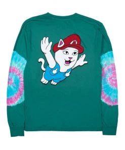 RIPNDIP - Nermio Men's L/S Tee, Aqua Elbow Wash