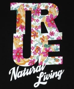 TRUE - Men's Natural Living Raglan Tee Shirt, Black/White Mens