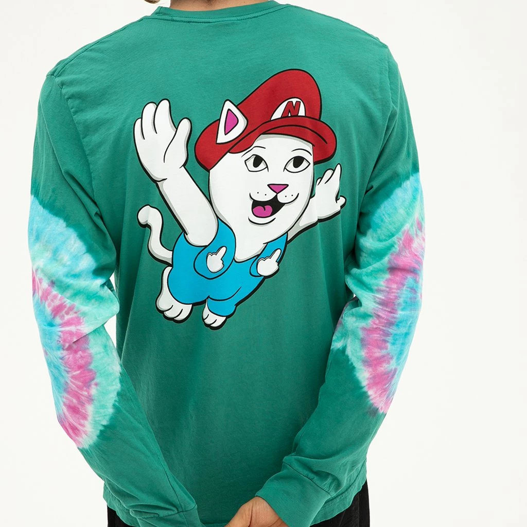 RIPNDIP - Nermio Men's L/S Tee, Aqua Elbow Wash