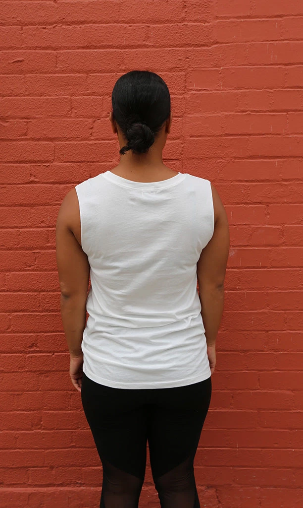 Scratch - NYC Women's Sleeveless Tank, White 2 Scratch - NYC Women's Sleeveless Tank, White