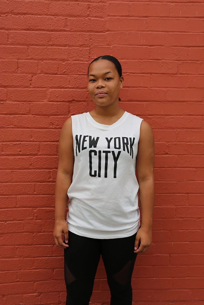 Scratch - NYC Women's Sleeveless Tank, White 1 Scratch - NYC Women's Sleeveless Tank, White