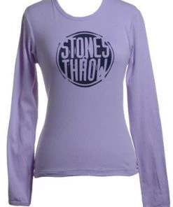 Stones Throw - Women's Distressed Crew Long-Sleeve Shirt, Lavender