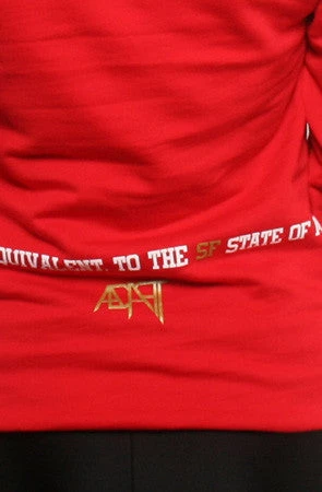 Adapt Clothing Womens Adapt - State Of Mind Women's Hoodie, Red/Gold 2 Adapt Clothing Womens Adapt - State Of Mind Women's Hoodie, Red/Gold