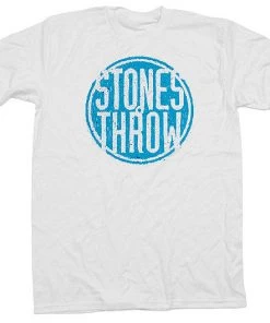 Stones Throw - Summer 2012 Men's Tee, White/Aqua Music