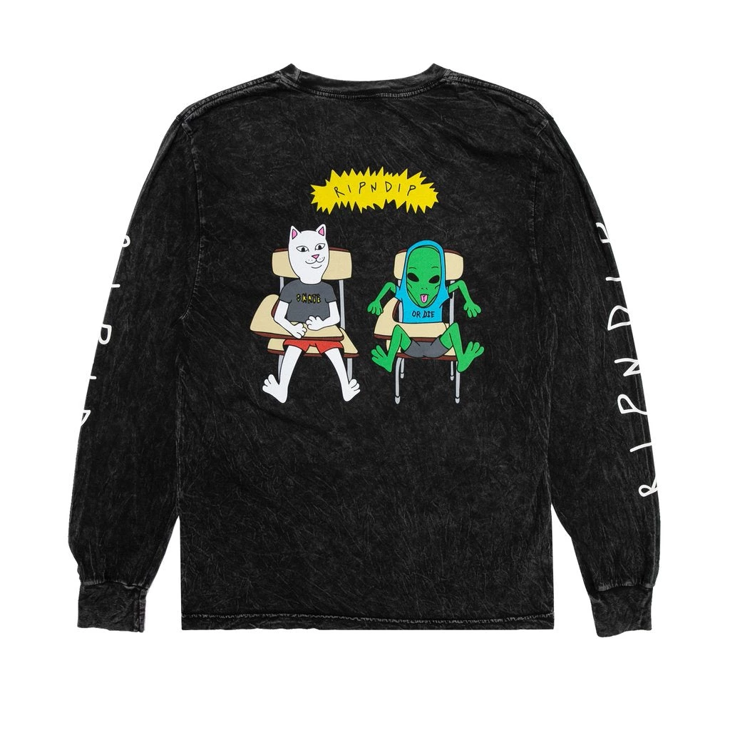 Mens RIPNDIP - Butz Up Men's L/S Tee, Black Mineral Wash 1 Mens RIPNDIP - Butz Up Men's L/S Tee, Black Mineral Wash
