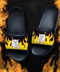 RIPNDIP - Welcome To Heck Slides, Black Flame